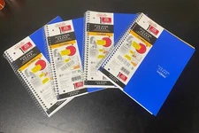 Lot of 4 Spiral Notebook 1 Subject Wide Ruled Anti-Microbial Cobalt - Five Star