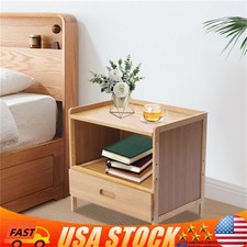 Bamboo Bedside Table with Drawers