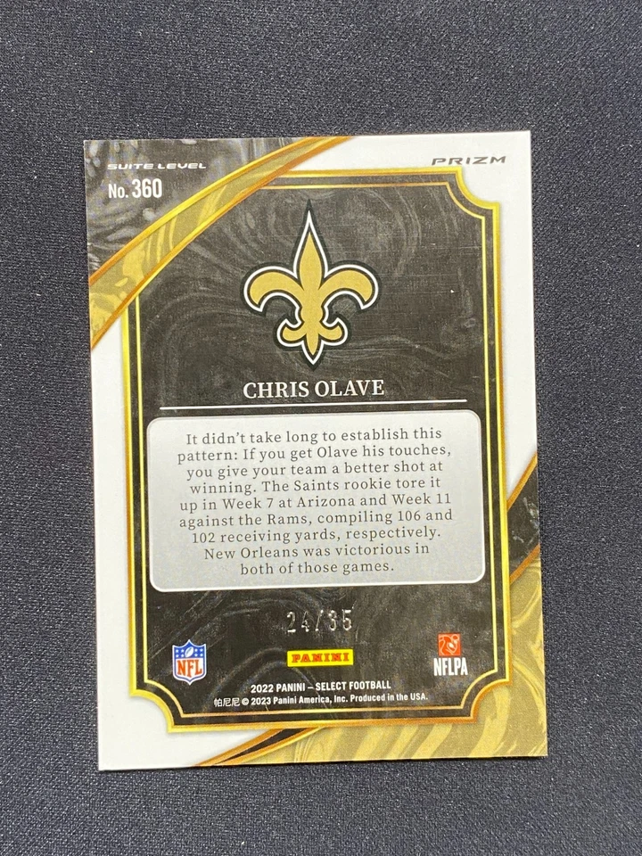 2022 Panini Select - Suite Level Chris Olave #360 White Prizm /35 (RC) - Image 3 of 4