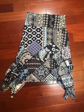 Desigual Asymmetrical Skirt Y2K Embroidered Logo Patchwork Boho Design Medium