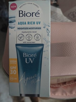 NEU UND VERPACKT Biore UV Aqua Rich schwerelose Feuchtigkeitscreme Sonnenschutz LSF 30 50ml
