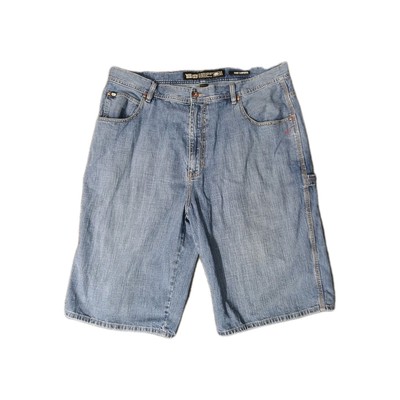 Ecko Unltd Baggy Carpenter SKATER Blue Jeans Shorts Double Loop Hong Kong Sz40