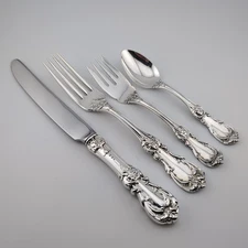 Reed & Barton Burgundy Sterling Silver 4 Piece Dinner Setting - No Monograms