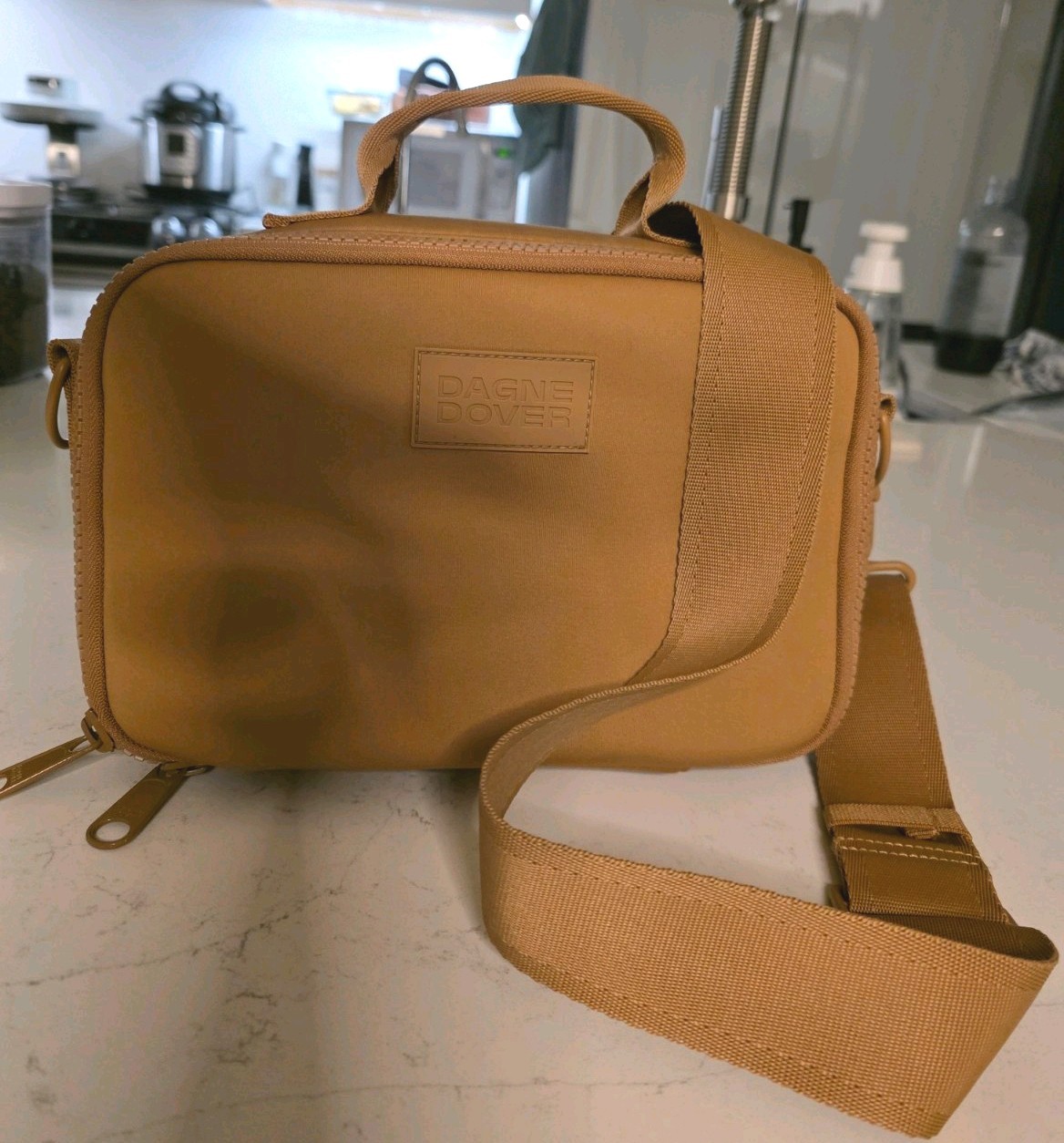 Dagne Dover Neoprene Lunch Bag Purse Large Axel - Tan