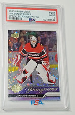 Jaxson Stauber PSA 9 Mint 2023-24 Upper Deck Young Guns Speckled Foil 207 Rookie