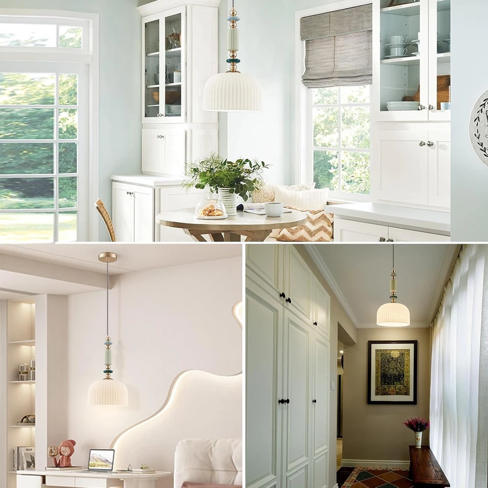 Pendant Light Modern Pendant Lighting Fixture Hanging Lamp Milk White Glass Hang - Image 4 of 4