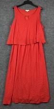 Indigo Rose Womens Size 2x Red Pattern Sleeveless Layered Ankle Length Dress EUC