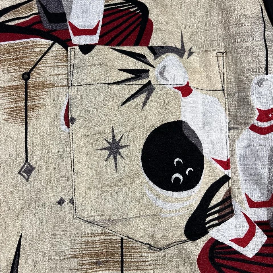 Camisa Rockabilly De Colección Executive Level Mitex Para Hombre AOP Bowling Grande Años 90 RARA Foto 3 de 4