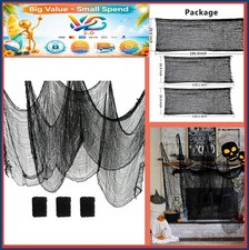 Halloween Creepy Cloth 16.4 Yards x 30 Inches Black Polyester Drape Decorations
