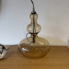 DAR GOA Pendant light Fitting Champagne Glass Chrome RRP £105.00
