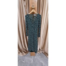 Reformation Green floral Long Sleeve Midi Dress Size 8