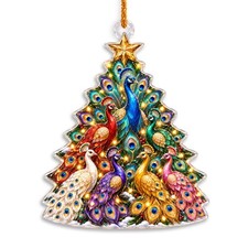 Peacock Christmas Tree Ornament 2026 Colorful Hanging Decoration