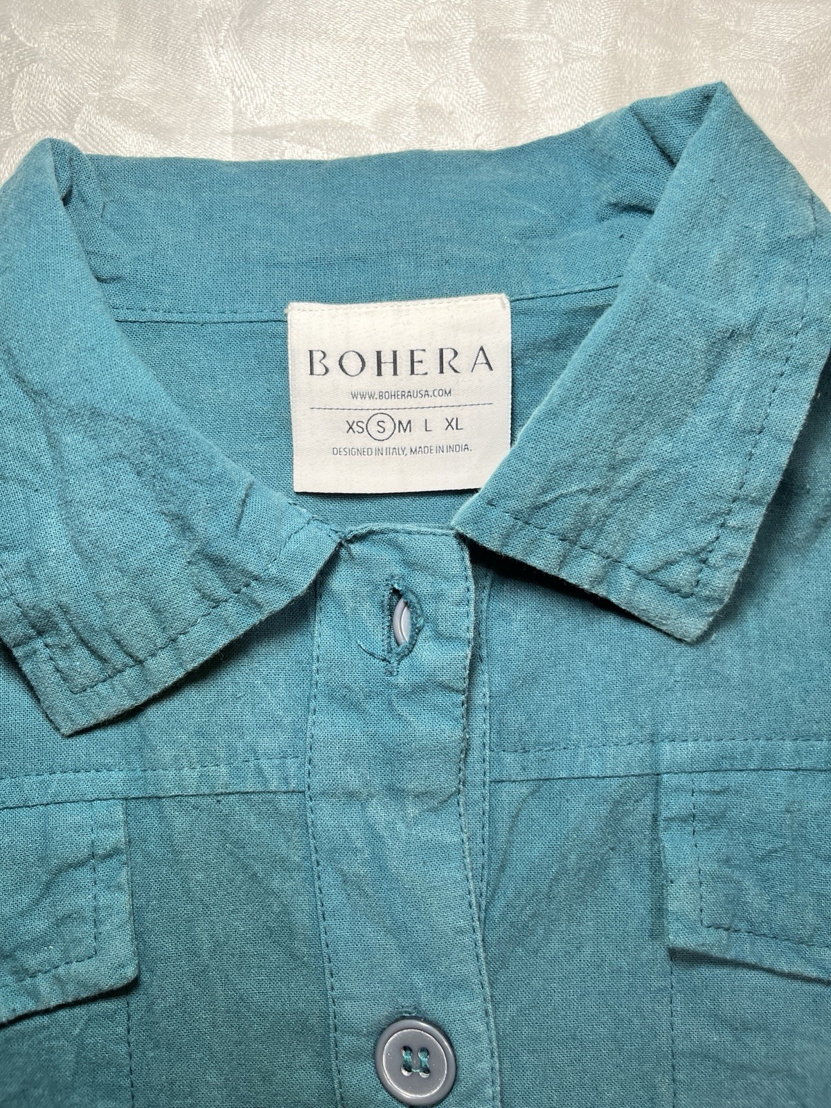 100% Cotton Patchwork Button Down Long Sleeve Jac… - image 3