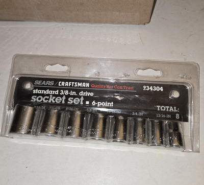 #ad Sears Craftsman USA SAE 3 8quot; Drive Socket Set 6pt 34304 G Series Socket Set of 8 $29.95
