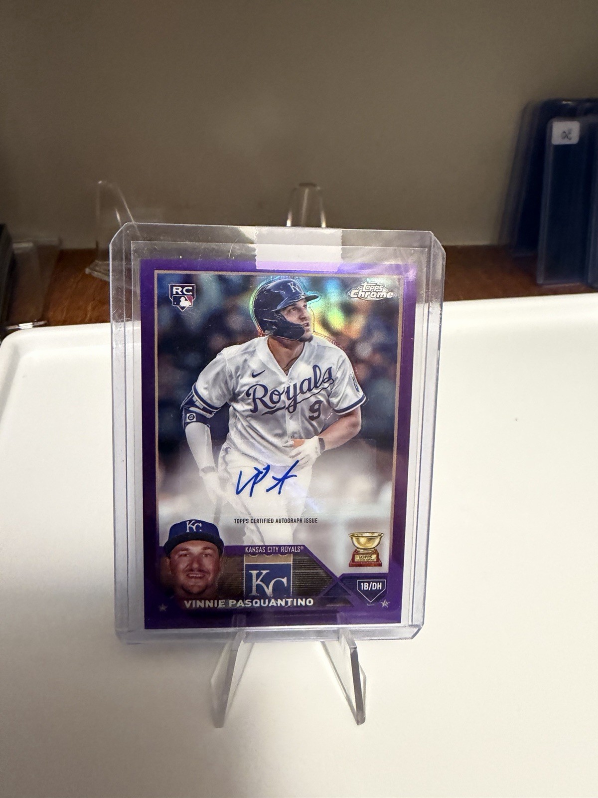 2023 Topps Chrome Update Vinnie Pasquantino Purple Auto /250 (RC) No. AC-VP