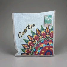 Costa Rica Save The Earth Jute Shopper Tote Bag NEW Painted Art Reusable