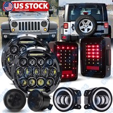 For Jeep 07-17 Jk 7 Inch 105w Led Halo Headlights Taillight Foglight Turn Signal