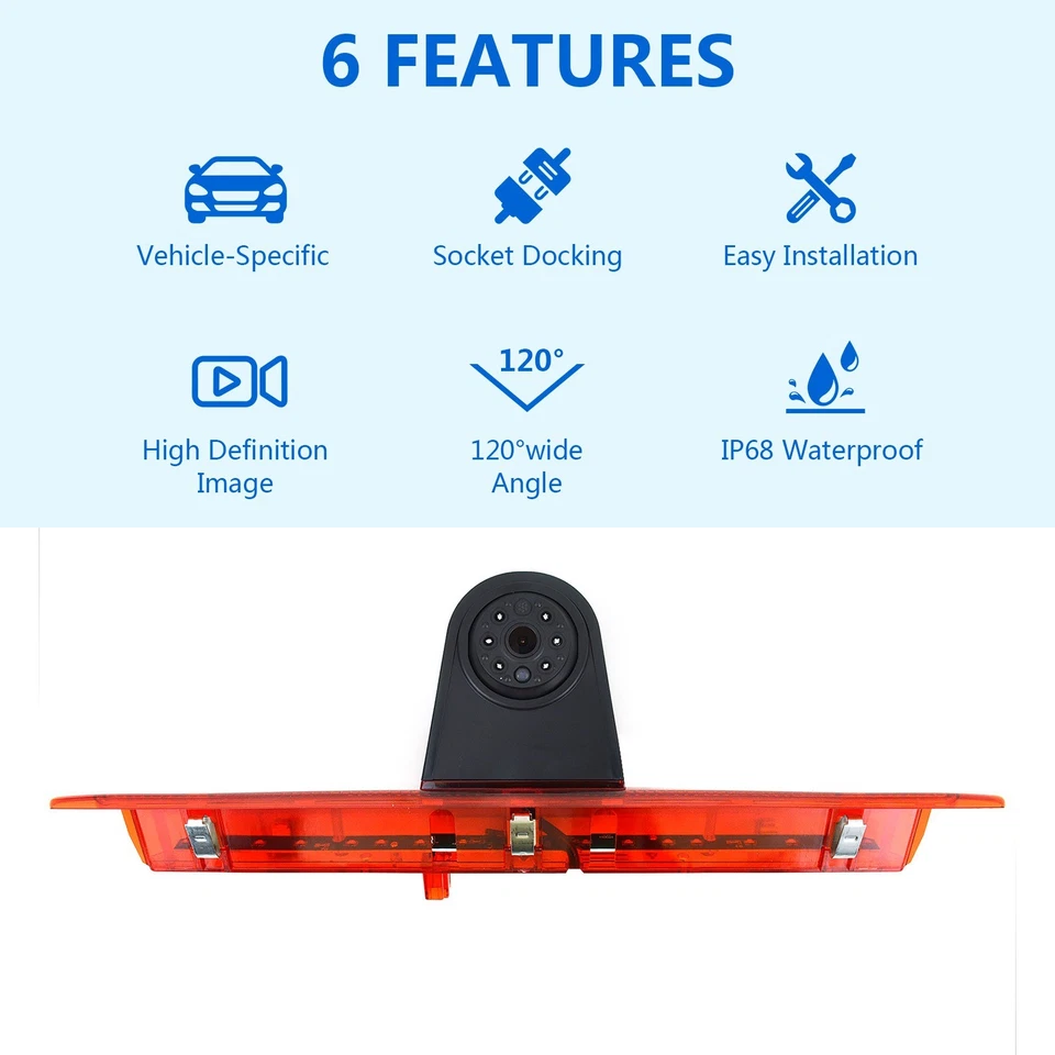 6.86" Monitor Brake light Backup Camera Kit for Ford Transit Van 2014-2018 - Image 2 of 4