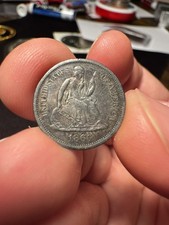 1860 Seated Liberty Silver Dime VF+