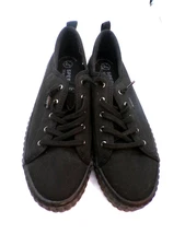 Sperry SeaCycled Women's Black Canvas Lace Up Boat Shoes 10 New without Box