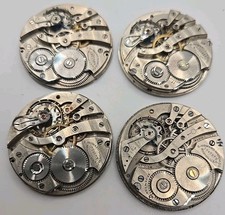 Lot Of 4 Antique E Howard Pocket Watch Movements 12s For Repairs