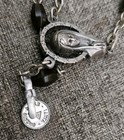 BEAUTIFUL DK Brown 30" Acrylic Italiàn Rosary With Oblong Beads And Silvertone. — photo 4
