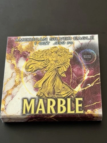 American Eagle Marble Gold Gilding 1oz Silver .999  Edition 2024 LIMITED 250 Pcs