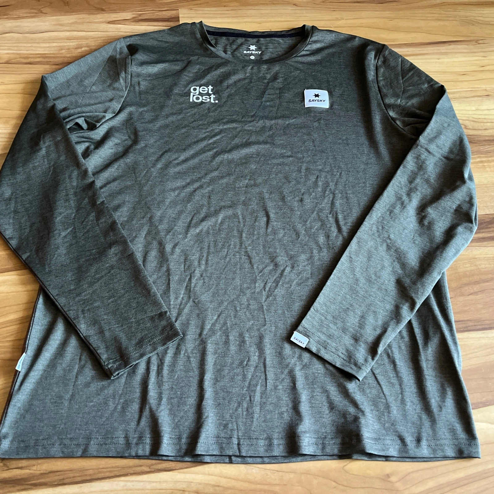 SAYSKY Mens XL Long Sleeve Get Lost Running Shirt Forest Green Training
Opens in a new window or tab