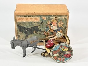 Antique Lehmann Balky Mule #425 Tin Litho Wind Up Toy with Rare Original Box