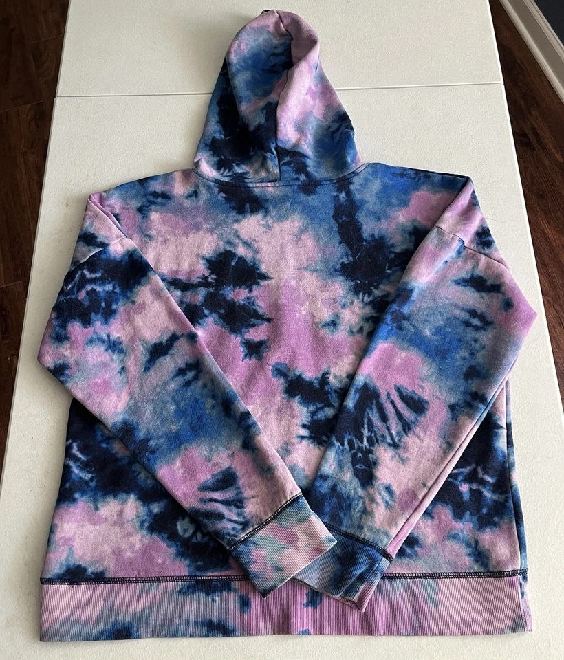 Justice Girls Crewneck Pink and Blue Tie-Dye Hoodie, Size XL - Image 4 of 4
