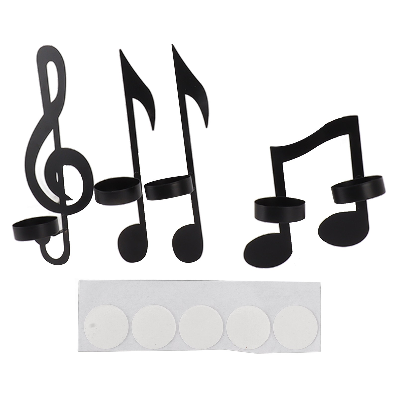 4Pcs Unique Iron Black Music Note Wall Sconce Candle Holder Wall Mount Hanging