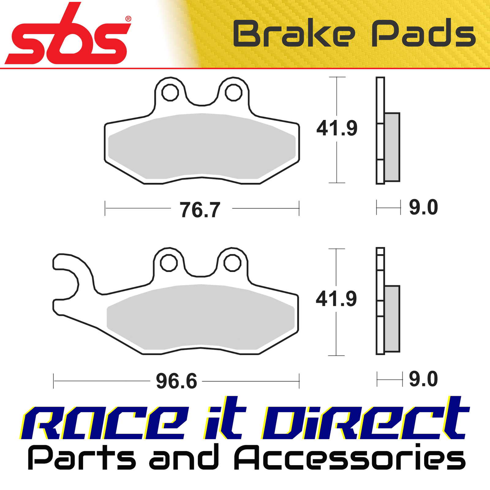 Brake Pads for VESPA GTS 300 SEI GIORNI 2018 Front Scooter SBS