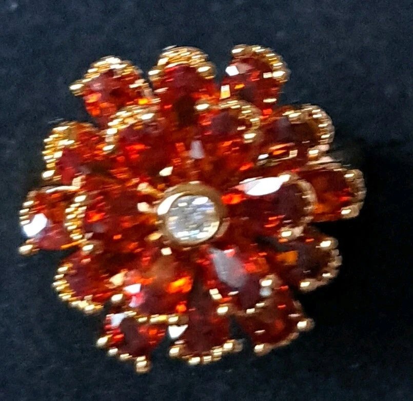 ModeschmuckRing gr7-8verstellbar ,gelbgold Vergoldet ,Cubic Zirkonia . - Bild 3 von 4