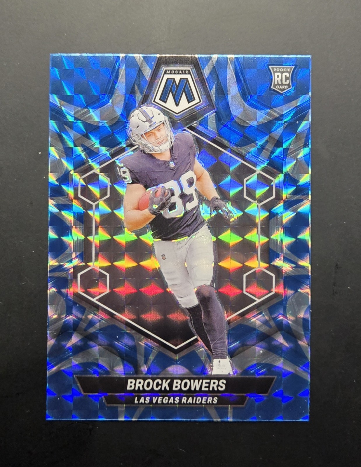 2024 Panini Mosaic - Rookies Reactive Blue Prizm #313 Brock Bowers (RC)