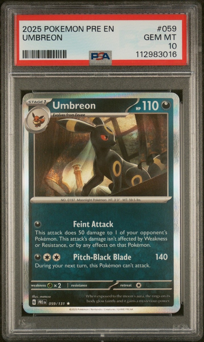 PSA 10 - 2025 Pokemon Pre En-Prismatic Evolutions 059 Umbreon