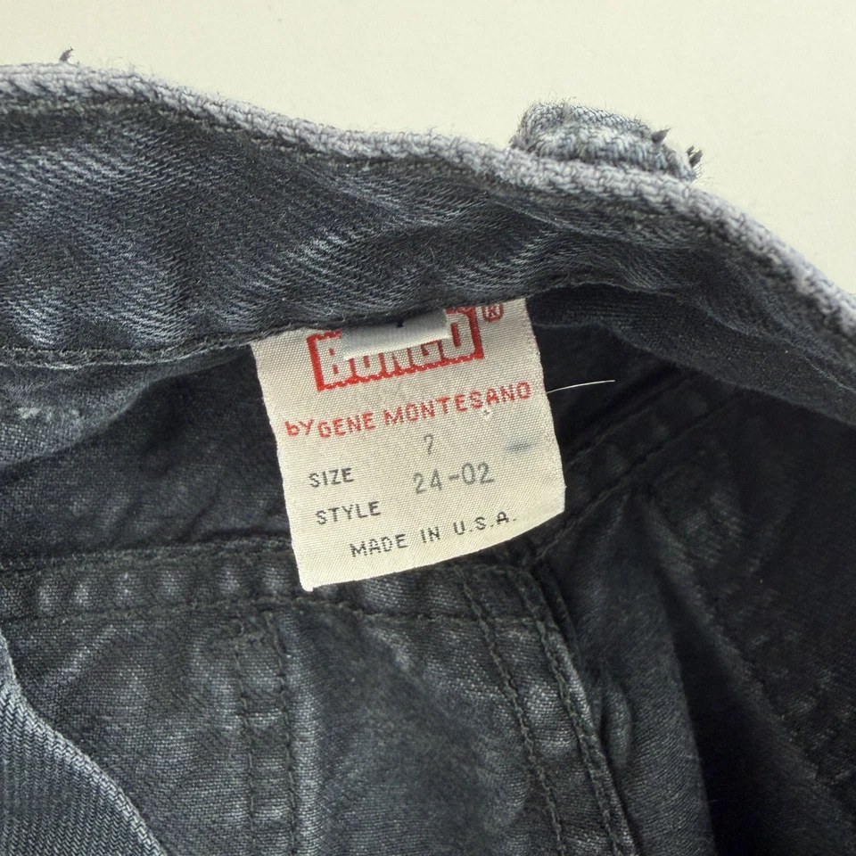 VTG Bongo High Waisted Black Denim Shorts Jr Sz 7 or 26" USA MADE Button Fly - Image 3 of 4