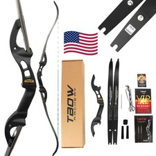 62" F Interface Recurve Bow Aluminum Takedown Riser 25-60lbs Archery Hunting US