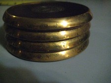 BALL STATE UNIVERSITY Vintage Coasters Set 4 Rosewood Caddy Brass Leather Cork