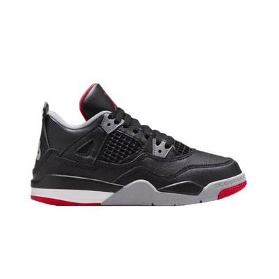 Jordan 4 Retro Pre School Black Bred Reimagined Sneakers BQ7669-006