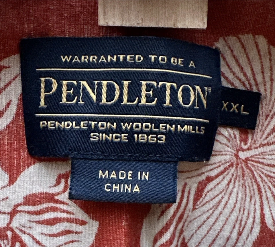 Pendleton Shirt Mens 2XL Red Button Up Hibiscus Southwestern Short Sleeve Y2K - Image 2 of 4