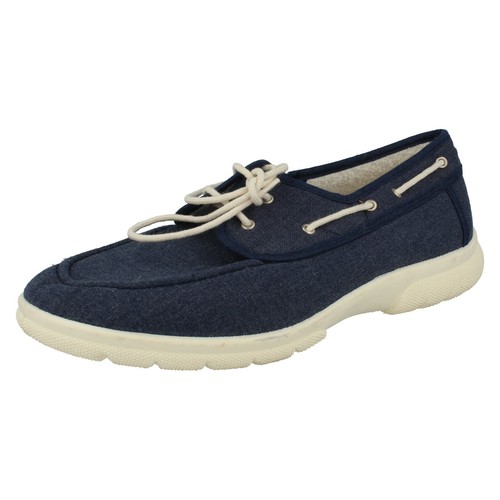Mens Easy B Denim Navy Canvas Lace Up 