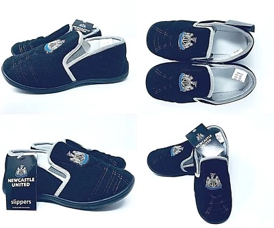 NEWCASTLE UNITED FC CHILDS INFANTS FOOTBALL BOOT SLIP ON BOYS SLIPPERS NUFC UTD