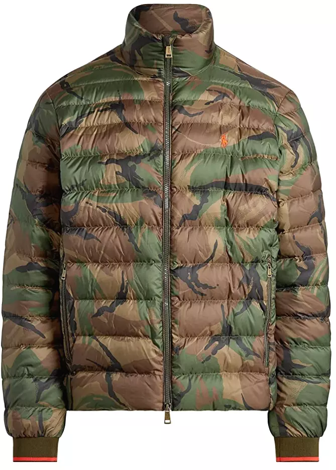 Polo Ralph Lauren British Elmwood Camo Holden Down Packable Puffer Jacket Mens L