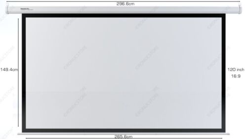 120" Inch Electric Motorised Projector Screen Home Theatre HD TV Projection 3D - Picture 3 of 12