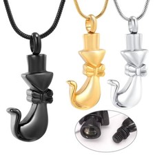 Angel Cat Pet Urn Necklace for Ashes Cremation Jewelry Urn Memorial Ashes Holder