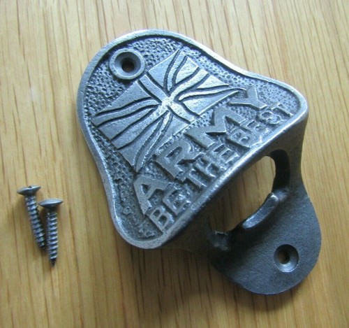 Bottle OPENER & CAP CATCHER Cast Iron Rustic Vintage Wall Mounted