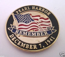 PEARL HARBOR REMEMBER WORLD WAR II (1") Military Veteran Hat Pin P14981 EE