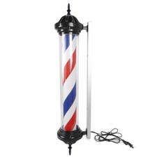 40" Outdoor Barber Shop Pole Rotating Light Hair Salon Sign Illuminated Light