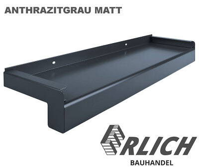 Aluminium Fensterbank Außen RAL7016 Anthrazit 240-400 mm inkl Alu Putz-Abschluss