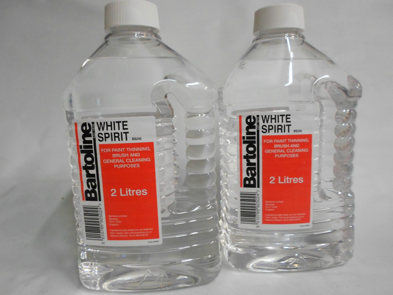 White Spirit - 4 Litres - Cleaner Than Turps - 2 x 2 Litres Pack Bartoline